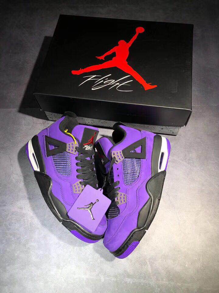 Men x Air Jordan 4 Purple Black Shoes